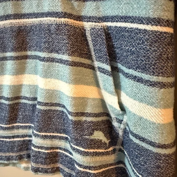 Tommy Bahama Blue and White Striped Baja Cotton Hoodie - Picture 3 of 11